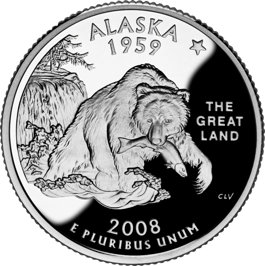 Alaska state quarter reverse