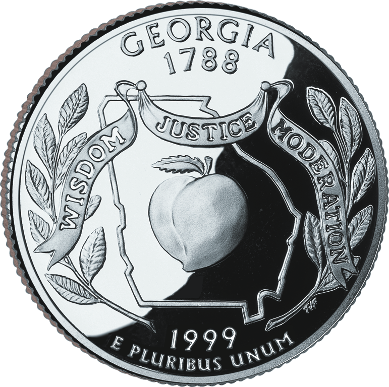 Georgia state quarter reverse