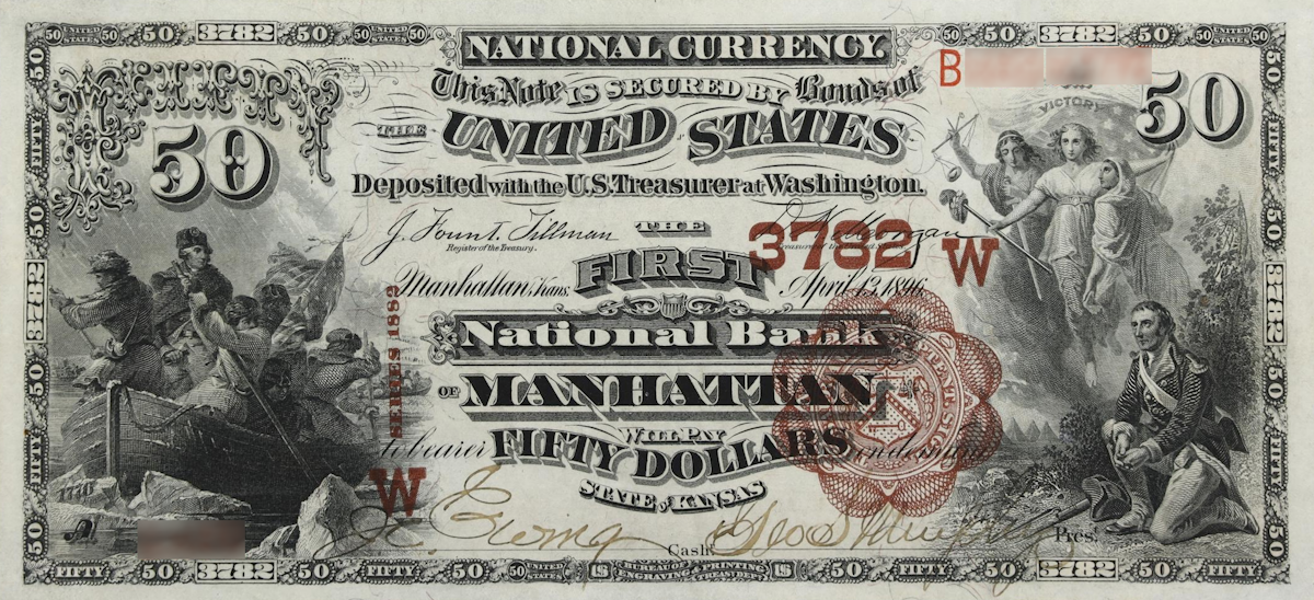 Examples of valuable currency from Kansas