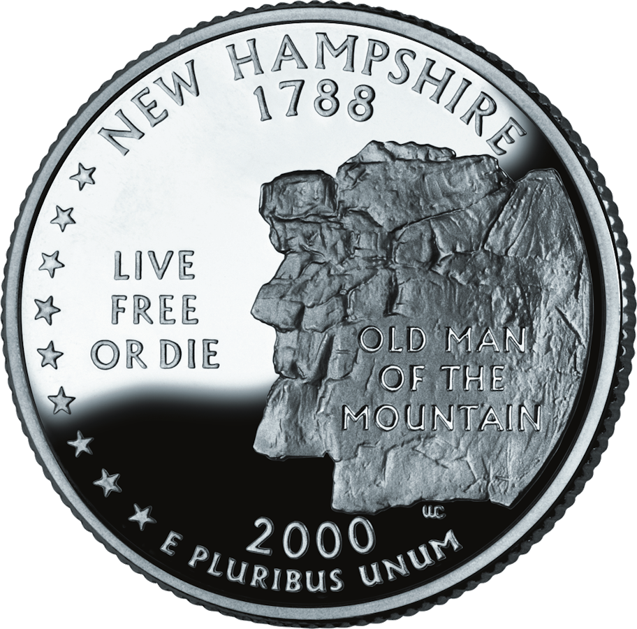 New Hampshire state quarter reverse