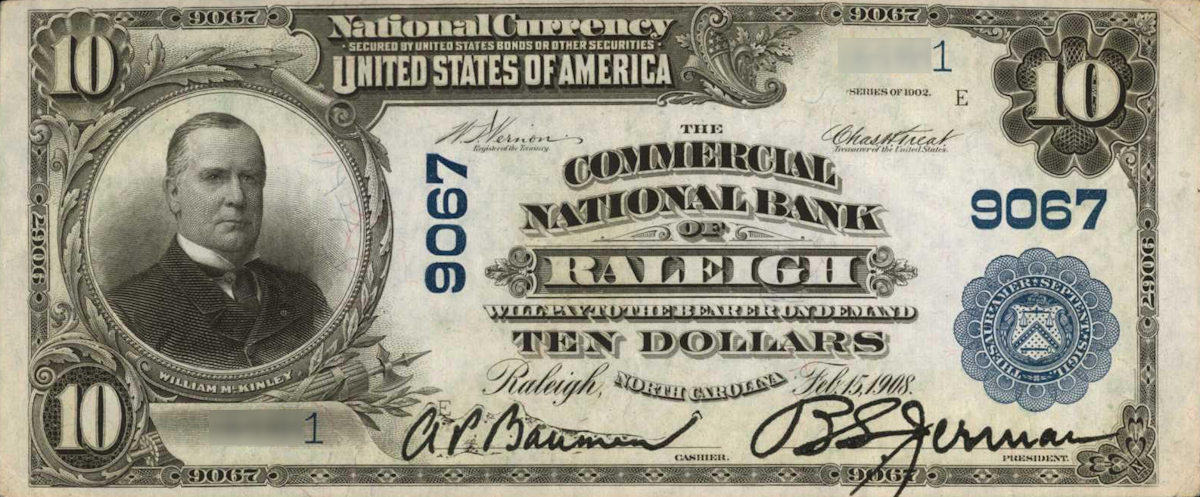 Examples of valuable currency from North Carolina