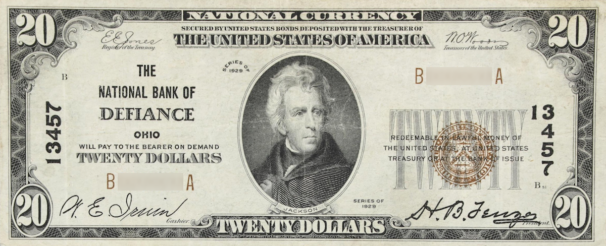 Examples of valuable currency from Ohio