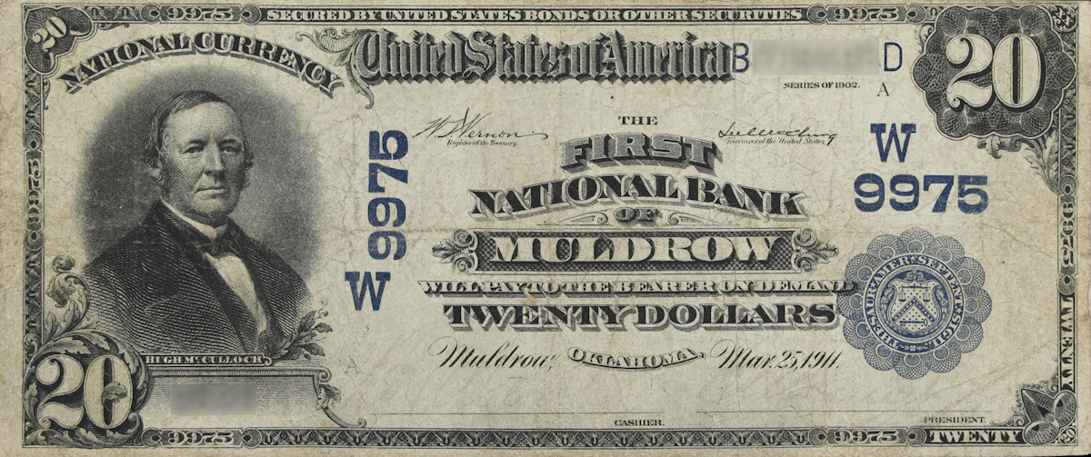 Examples of valuable currency from Oklahoma