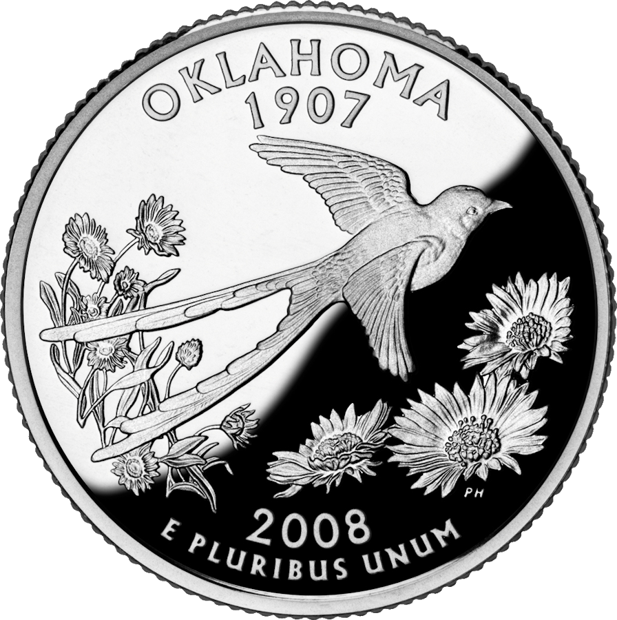 Oklahoma state quarter reverse