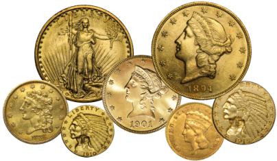 group of united states gold coins