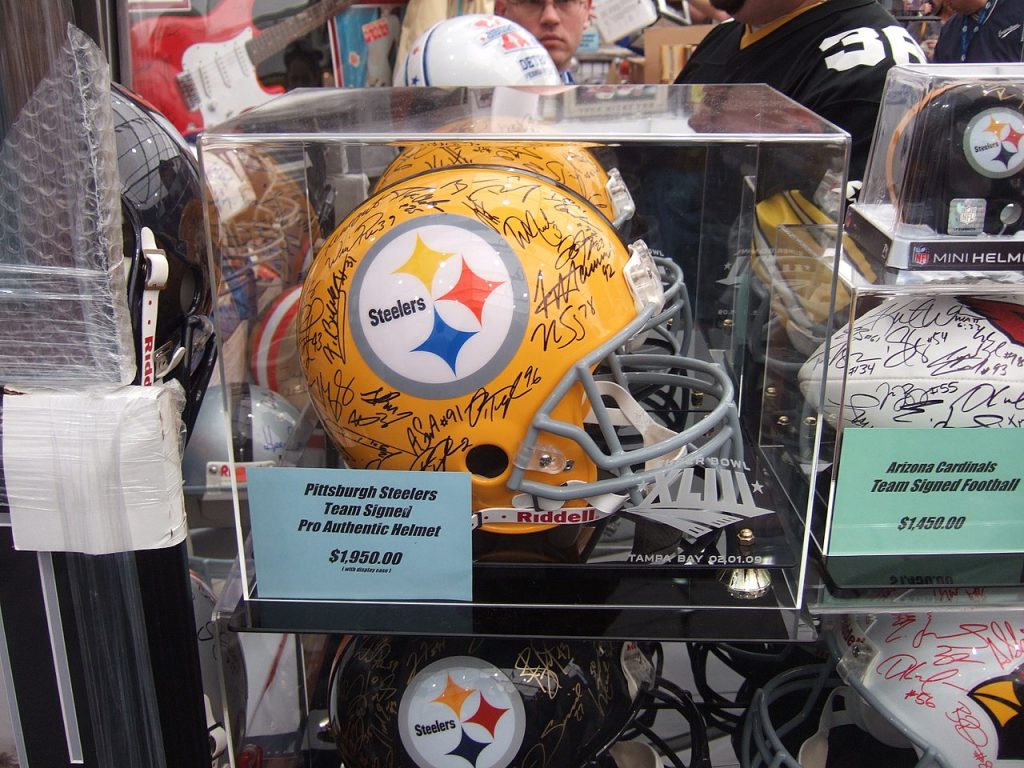 Limited edition Helmets, with team signed autographs are very popular with memorabilia collectors.