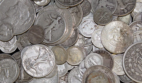 This is an example of a typical assortment of 90% Junk Silver coins that we appraise and purchase.