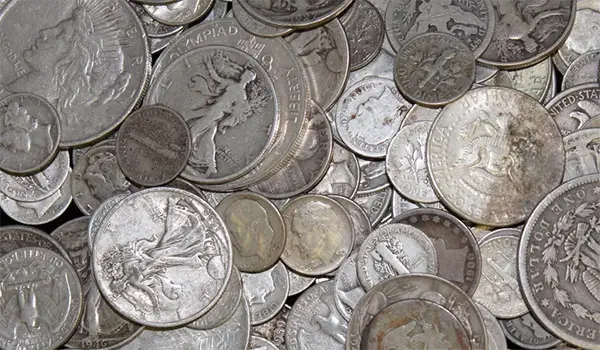 This is an example of a typical assortment of 90% Junk Silver coins that we appraise and purchase.