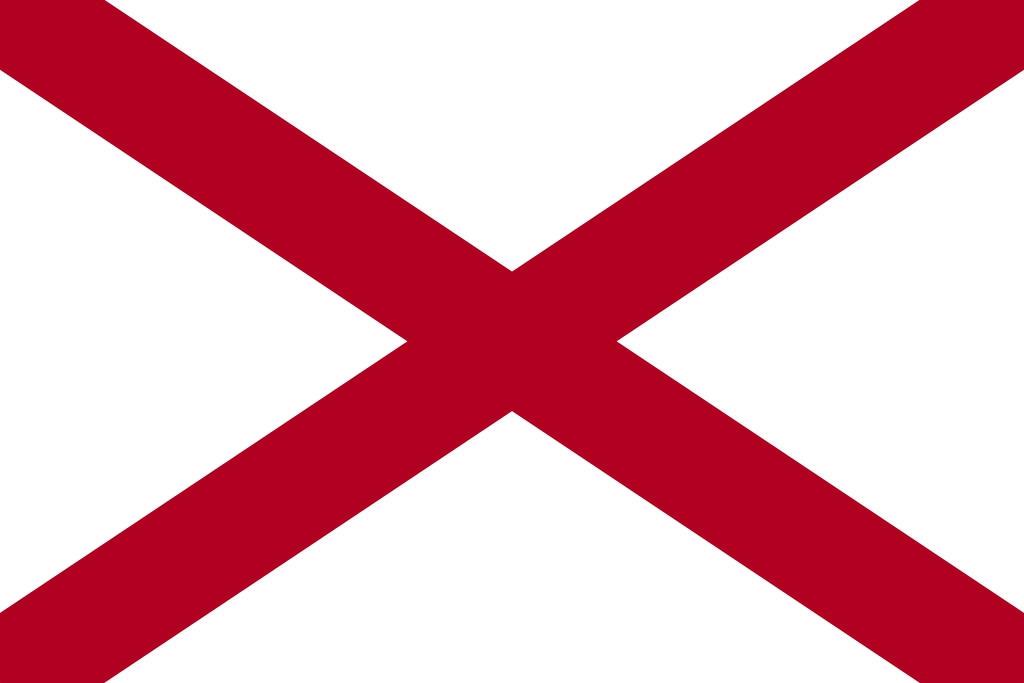 The Alabama state flag, representing our service as a trusted Alabama coin dealer.