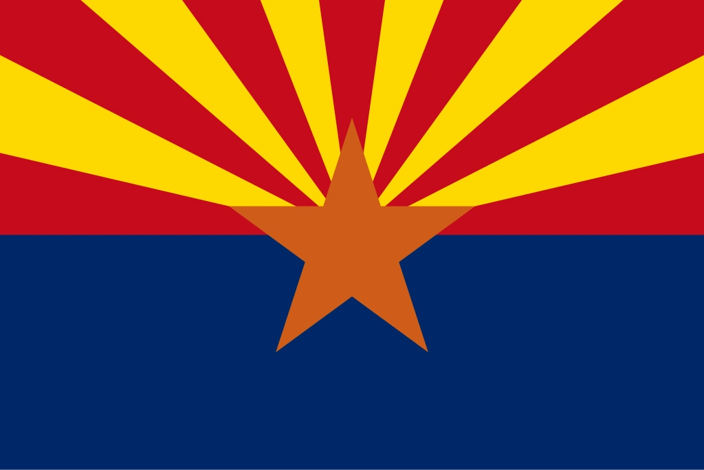 The Arizona state flag, representing our service as a trusted Arizona coin dealer.