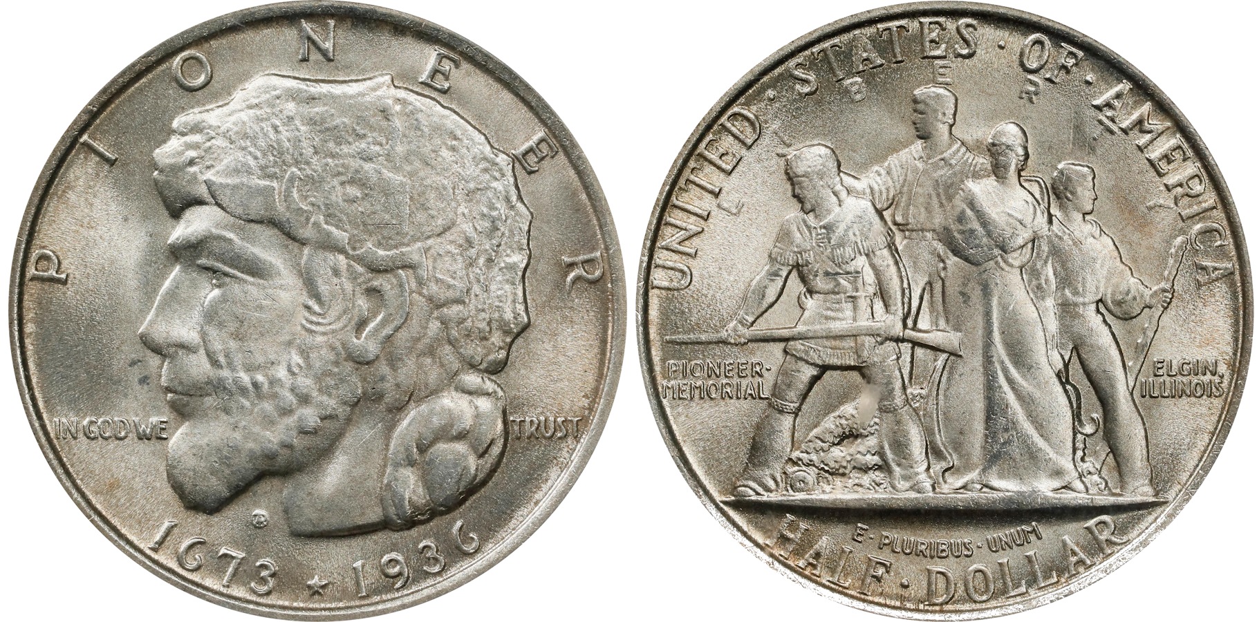 The Elgin, Illinois Centennial Half Dollar, a classic commemorative coin appraised by an expert Illinois coin dealer.