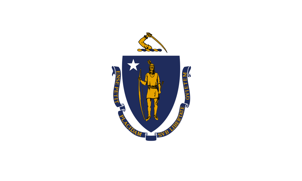 The Massachusetts state flag, representing our service as a trusted Massachusetts coin dealer.