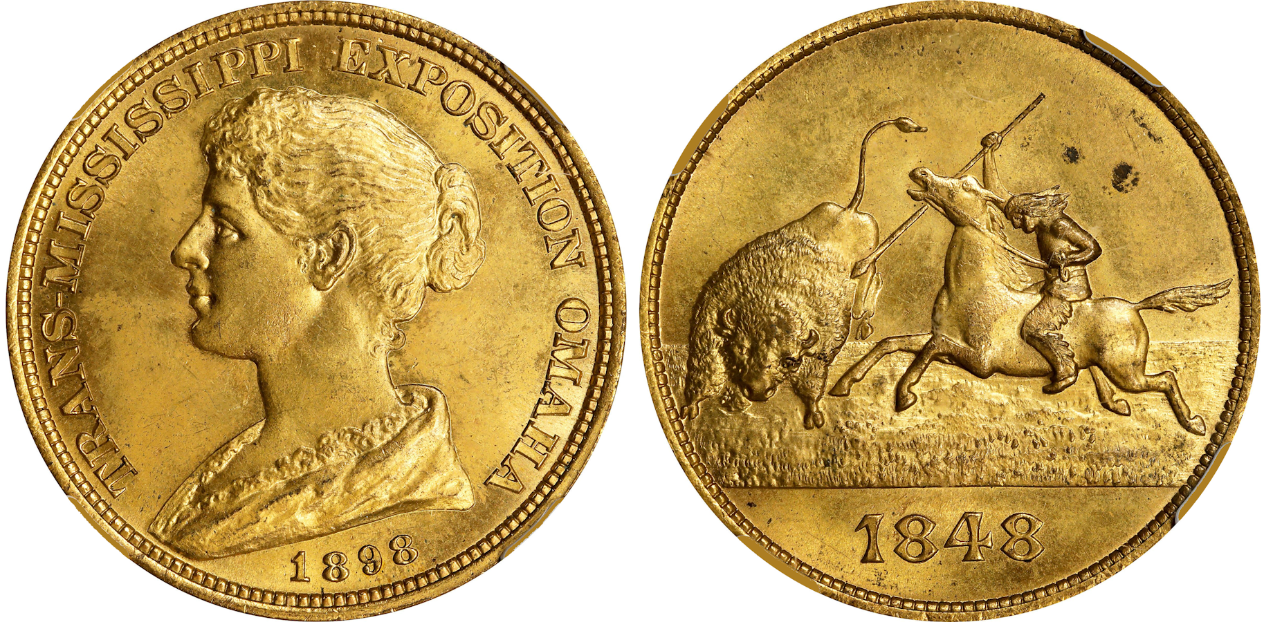 A Trans-Mississippi Exposition Omaha medal, a historic item appraised by an expert Mississippi coin dealer.