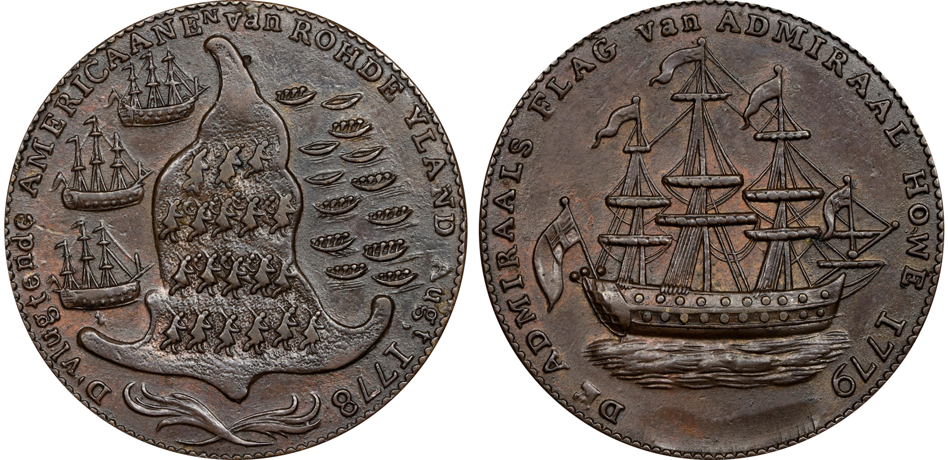 A historic Rhode Island Ship Medal, an item appraised by an expert Rhode Island coin dealer.