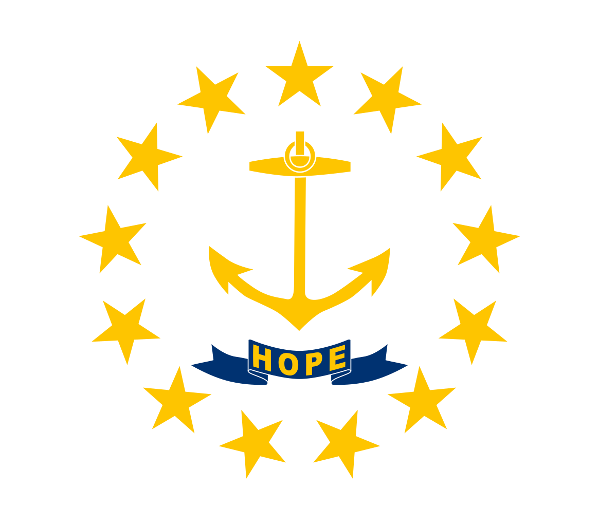 The Rhode Island state flag, representing our service as a trusted Rhode Island coin dealer.