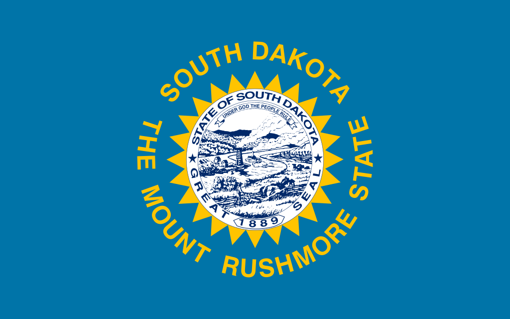The South Dakota state flag, representing our service as a trusted South Dakota coin dealer.