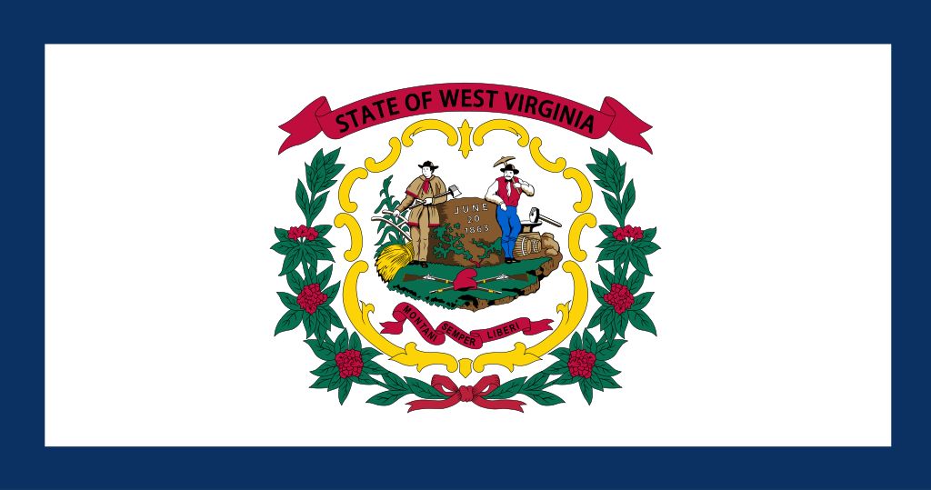The West Virginia state flag, representing our service as a trusted West Virginia coin dealer.