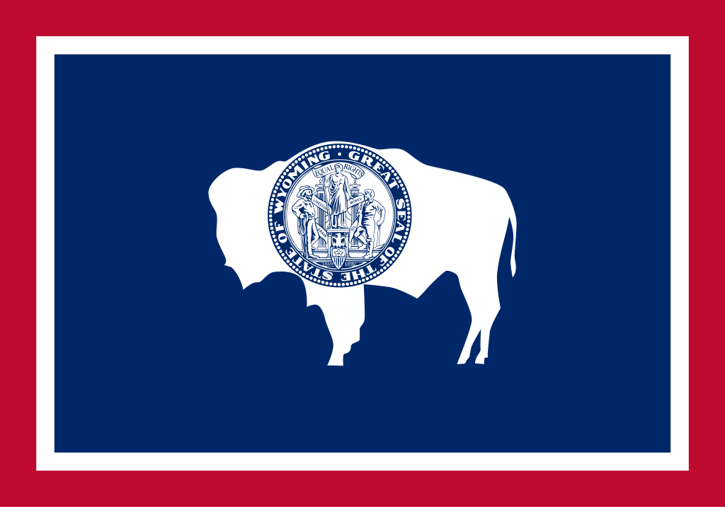 The Wyoming state flag, representing our service as a trusted Wyoming coin dealer.