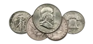 Guide to silver half dollars worth money featuring rare Walking Liberty, Franklin, and Barber half dollar mint errors and key dates.