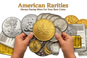  A comprehensive display of gold and silver bullion bars alongside sovereign minted coins, representing the world of precious metal investing.