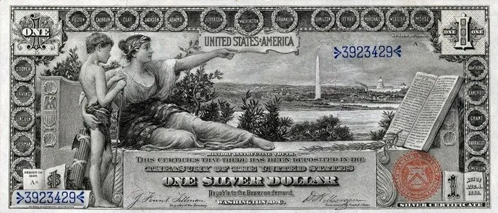 1896 Silver Certificate accepted as collateral for a paper currency loan