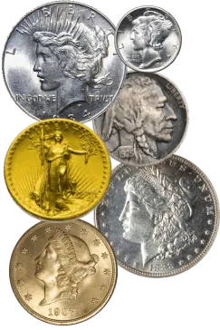 Mixed U.S. rare coins that can collateralize a coin loan