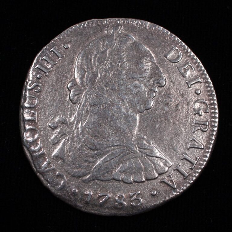 Counterfeit 1783 Mexico 8 reales Charles III portrait dollar