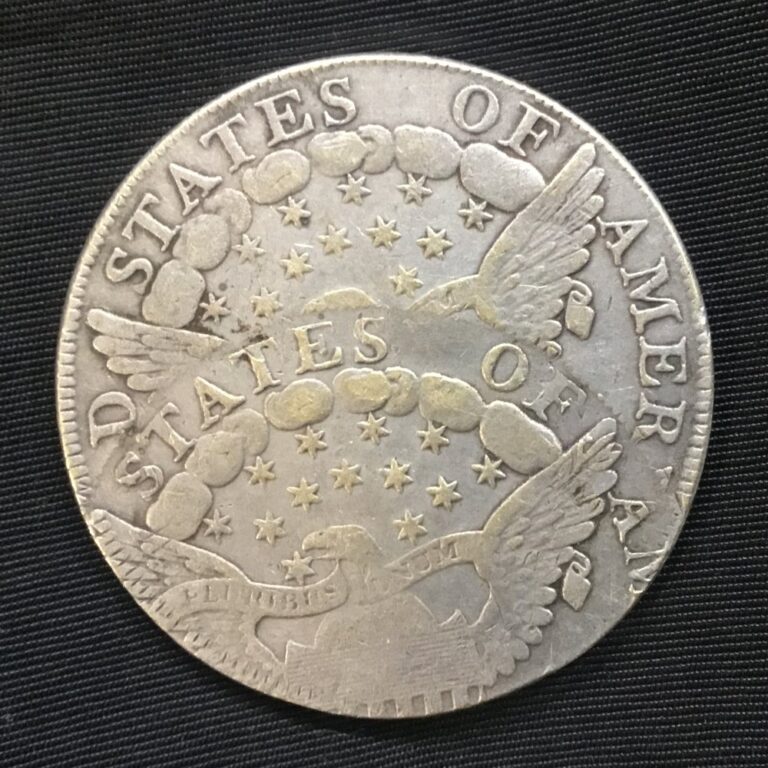 Counterfeit 1802 Draped Bust silver dollar "double strike", reverse