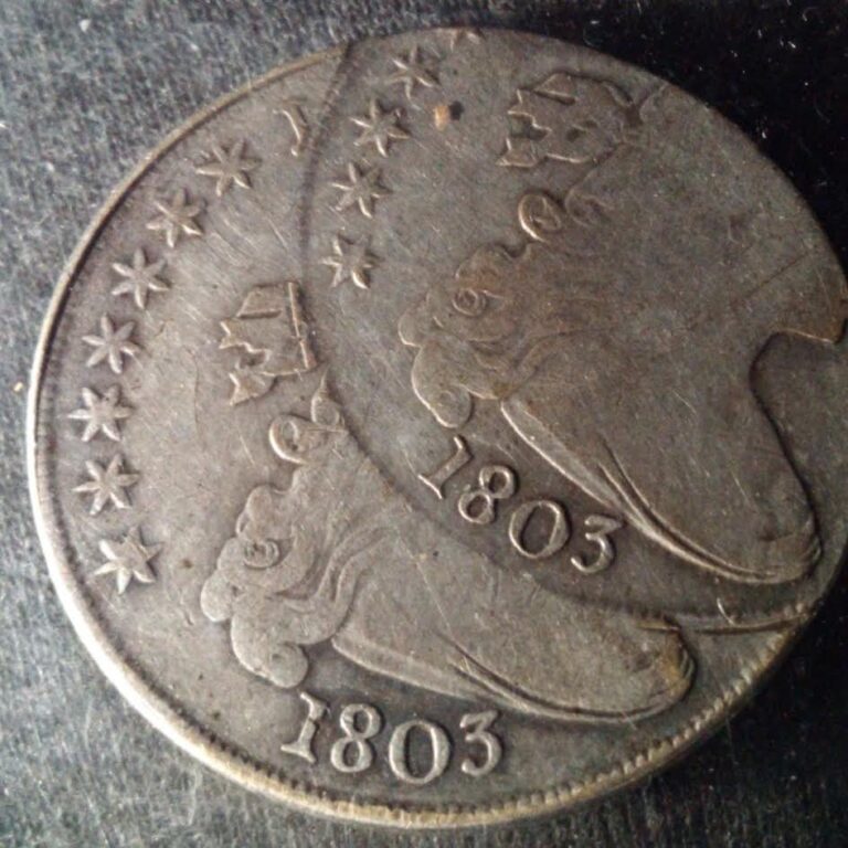 Fake 1803 Draped Bust half dollar made to look double struck, obverse