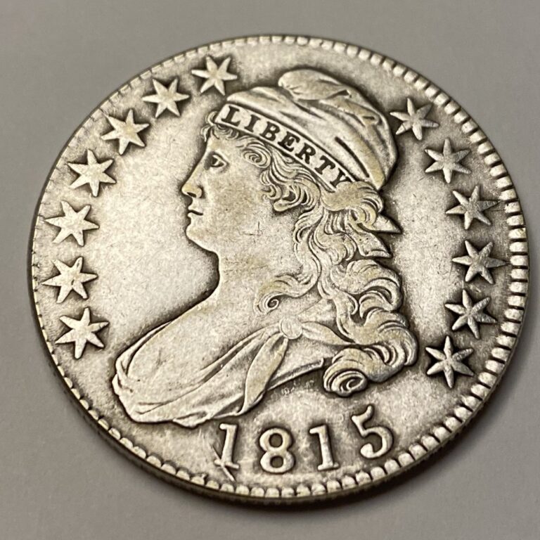 Counterfeit 1815 Capped Bust half dollar, obverse