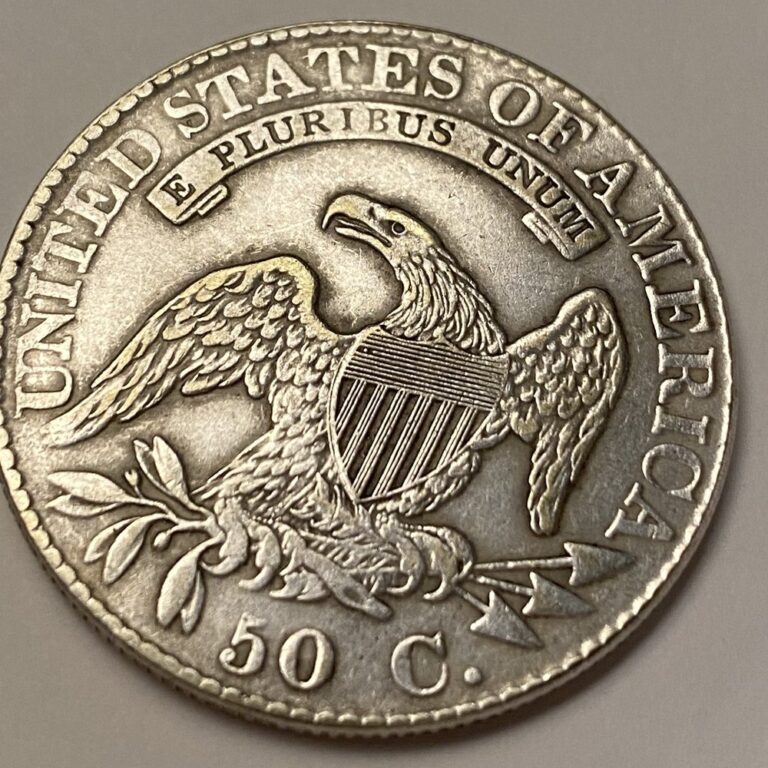 Counterfeit 1815 Capped Bust half dollar, reverse