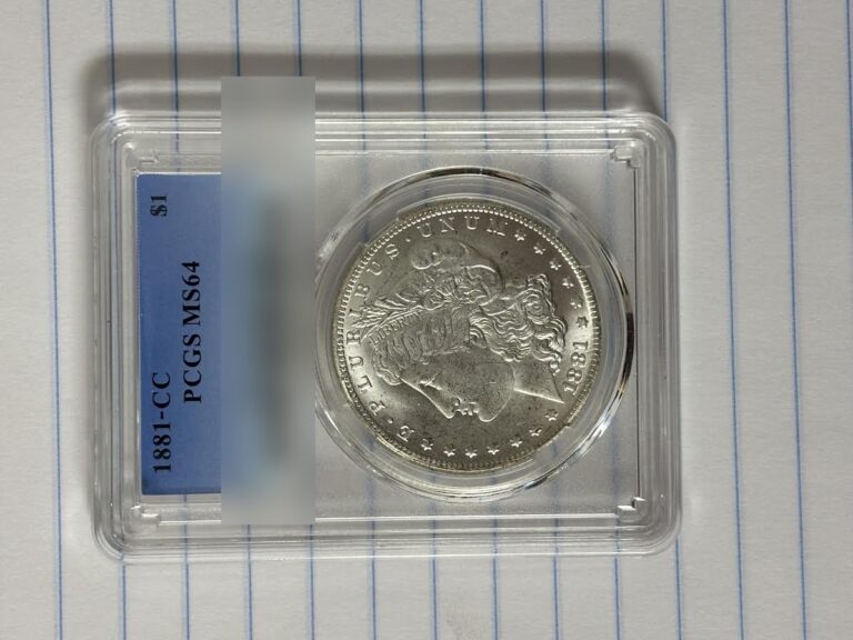 Fake 1881-CC Morgan dollar in a PCGS branded holder labeled MS64