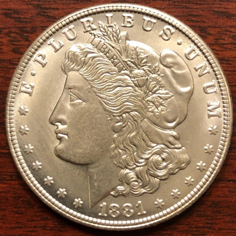 Counterfeit 1881 Morgan silver dollar, obverse