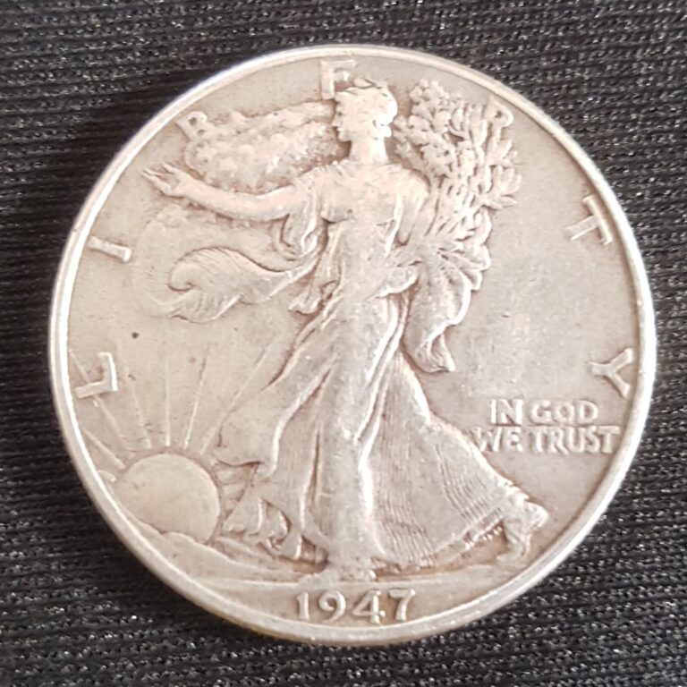 Counterfeit 1947 Walking Liberty half dollar, obverse