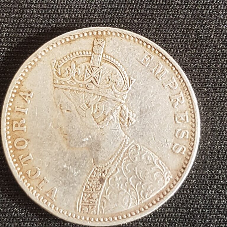 Counterfeit India rupee, Victoria Empress, obverse