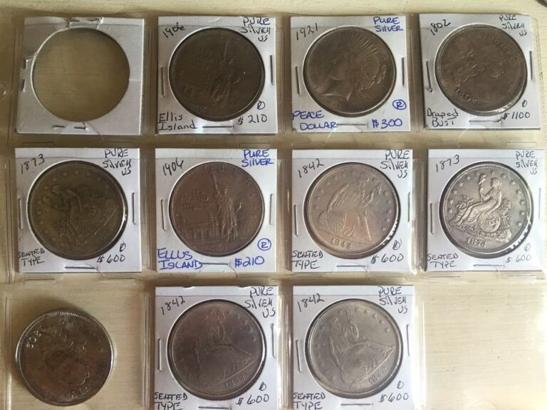 Fake U.S. silver dollars in hand-labeled 2x2 flips priced as pure silver