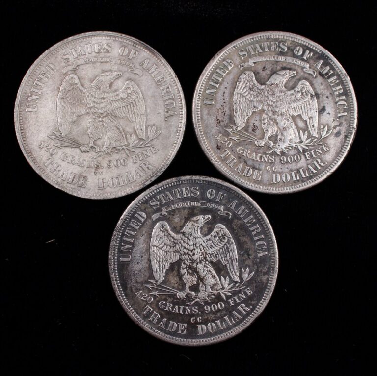 Counterfeit trade dollar group, reverses