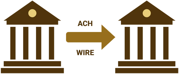 Bank-to-bank ACH or wire transfer