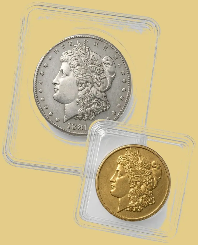 Rare coins protected in clear slab and holders - get yours appraised by American Rarities