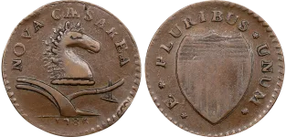 1786-Nova-Caesarea—New-Jersey-Colonial-Copper A 1786 Nova Caesarea copper, a historic New Jersey colonial coin appraised by an expert New Jersey coin dealer.