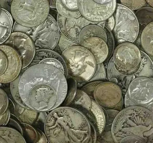 Image of pre-1965 Silver coins for appraisal and purchase.