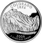 Reverse of the Colorado state quarter, valued by an expert Colorado coin dealer.
