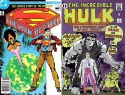 Classic issues of Superman and The Incredible Hulk