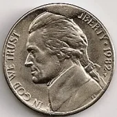 This is an example of a cud on a Jefferson nickel.