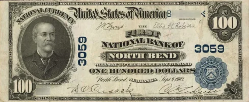 A rare National Bank Note from North Bend, an item appraised by a professional Nebraska coin dealer.