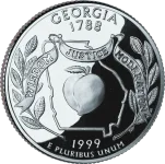 georgia-state-quarter-reverse Reverse of the Georgia state quarter, valued by an expert Georgia coin dealer.