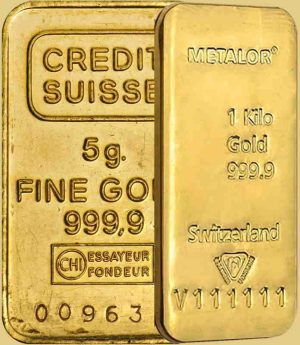 Two investment-grade gold bars, representing assets to be appraised by expert gold and silver dealers.