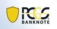The logo for PCGS Banknote, a top-tier and trusted paper currency grading service.