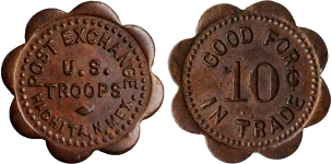 A Post Exchange token from Hachita, a historic item appraised by an expert New Mexico coin dealer.