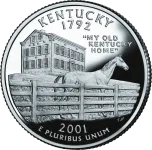 Obverse of the Kentucky state quarter, a coin our Kentucky coin dealers can appraise.
